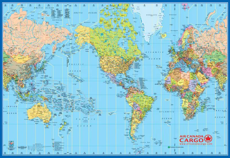 La carte du monde vue depuis différents pays Les aventures de la